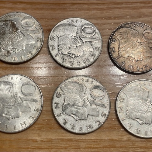 10 Stk. 10-Silber-Schilling Münzen