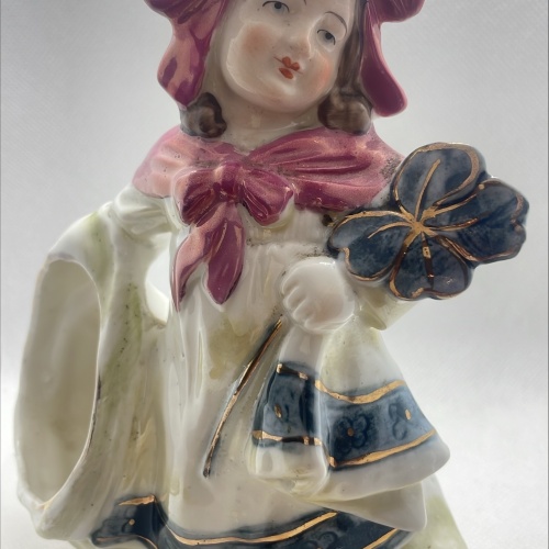 antike Porzellan Figur Mädchen Vase