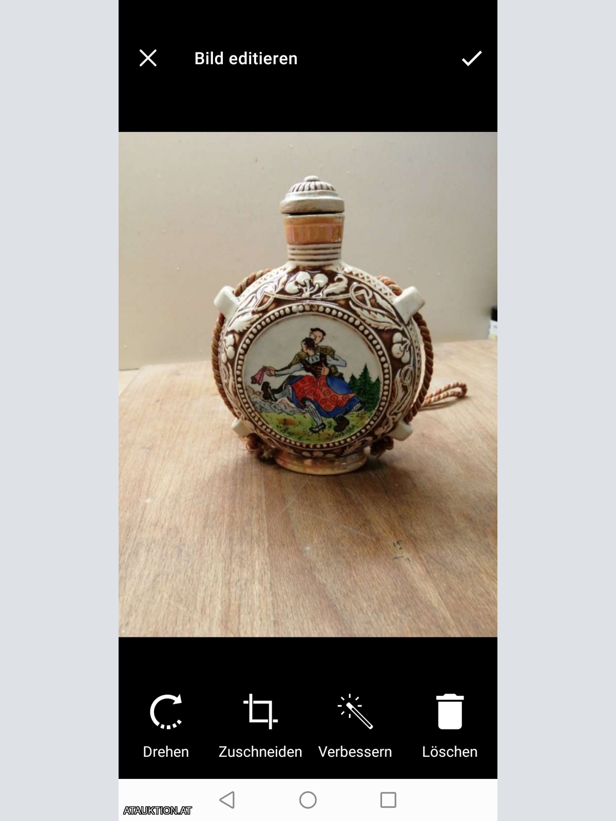 Keramik Flachmann schnapsflasche