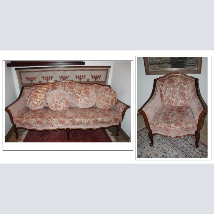 Schönes 3er Sofa und Fauteuil (15,17)