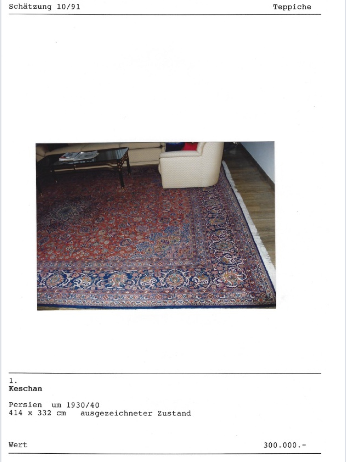 T1 - Keschan - 438x324 cm  / Kaufpreis ursprünglich Eur 21.429,-- / (N3000)