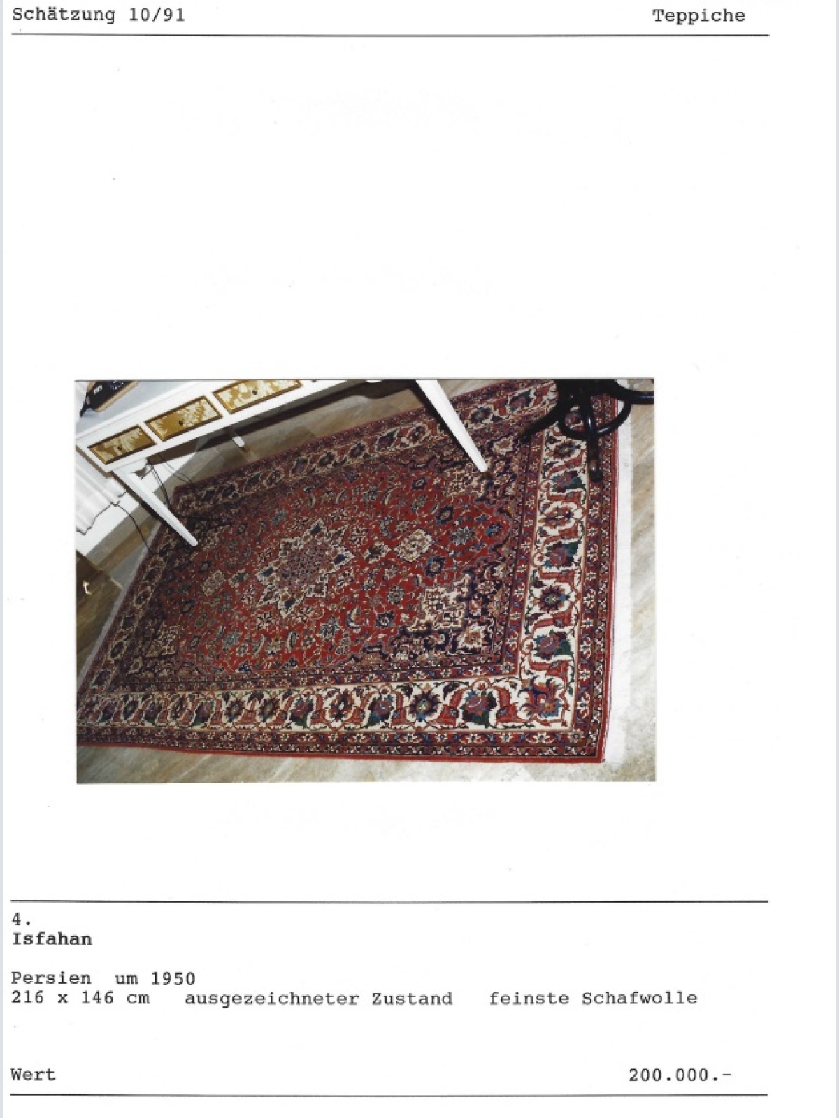 T4 - Isfahan - 216 x 146 cm / Kaufpreis ursprünglich Eur 14.286,-- / (N2000)