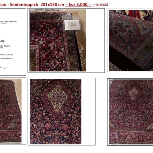 T99 – Keschan - Seidenteppich 201x130 cm –  / (N1000)