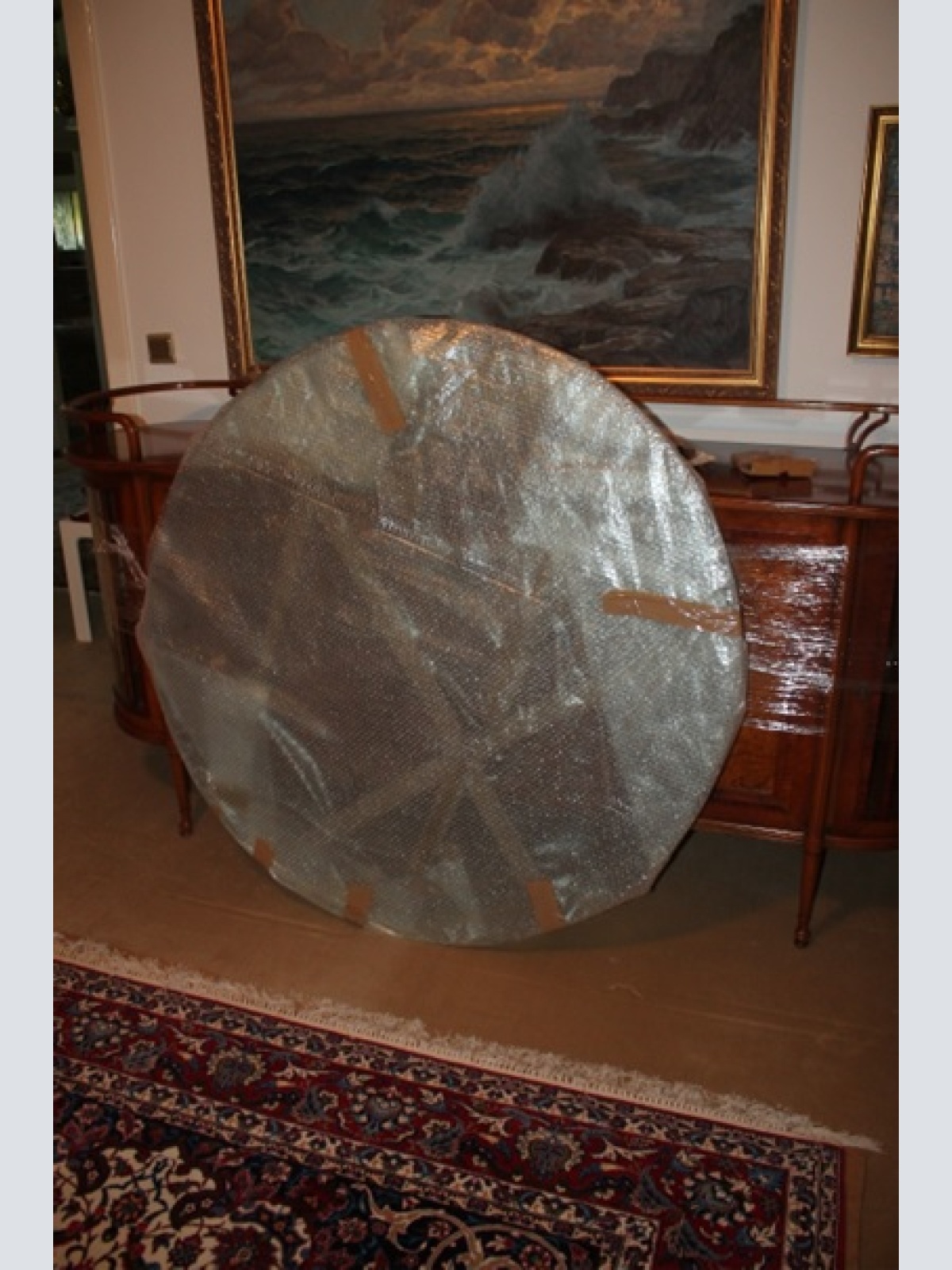 Esstisch mit Glasplatte - rund inkl. 6 Sessel (2)