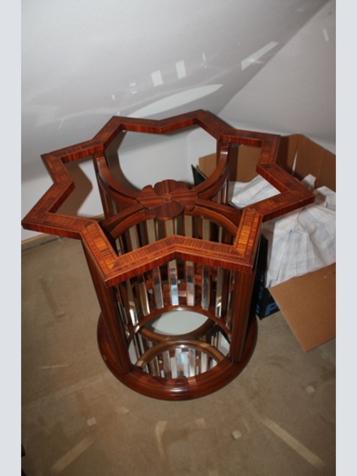 Esstisch mit Glasplatte - rund inkl. 6 Sessel (2)