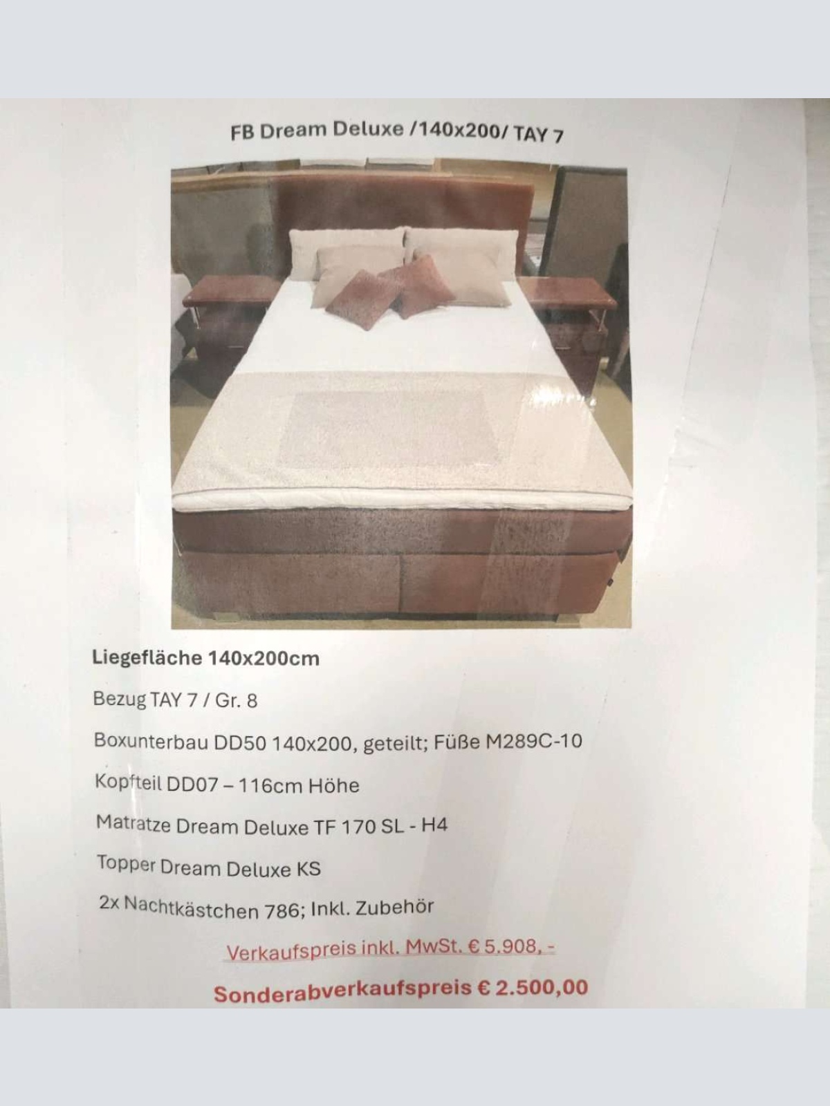 Boxspring Bett der Firma ADA komplett neu