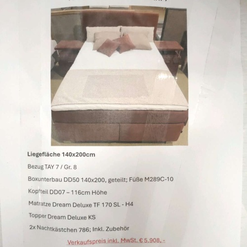 Boxspring Bett der Firma ADA komplett neu