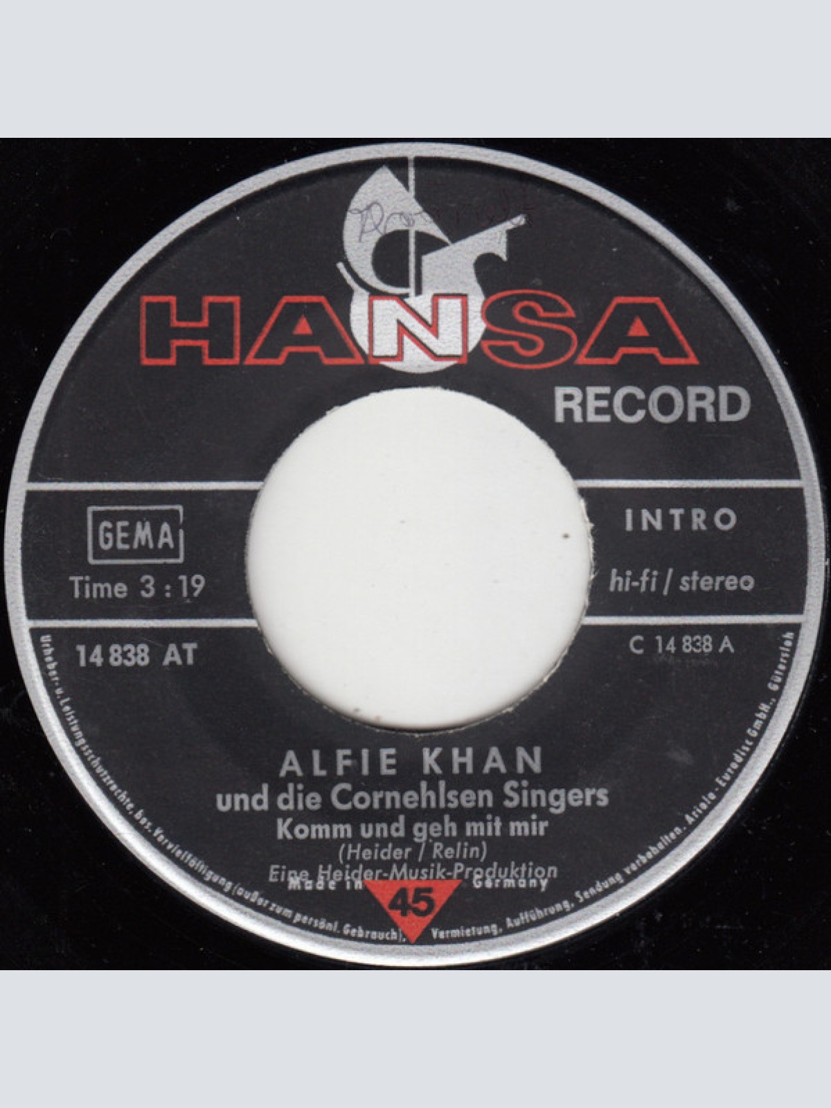 Alfie Khan, Die Cornehlsen Singers - Komm Und Geh Mit Mir / Was Muss Ich Tun