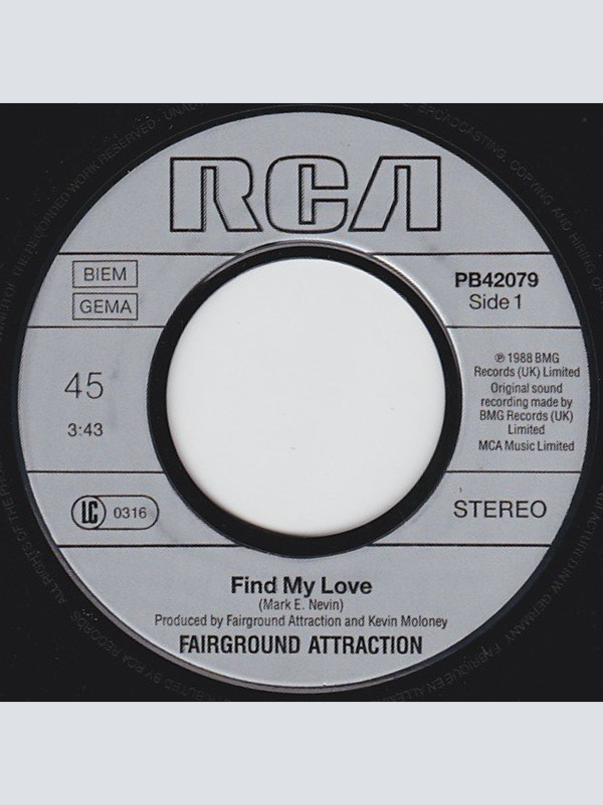 Vinyl / Fairground Attraction - Find My Love