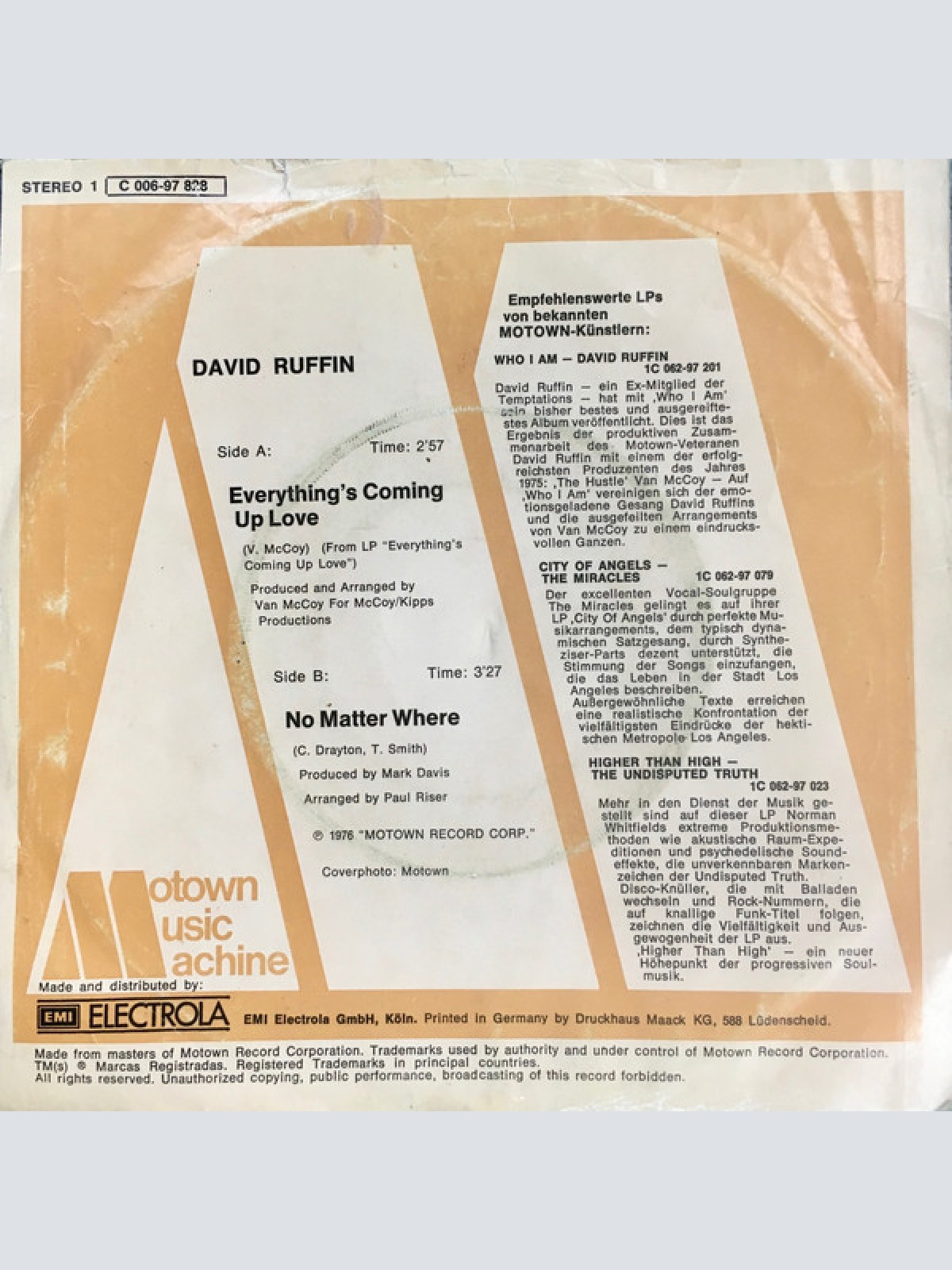 David Ruffin - Everything's Coming Up Love