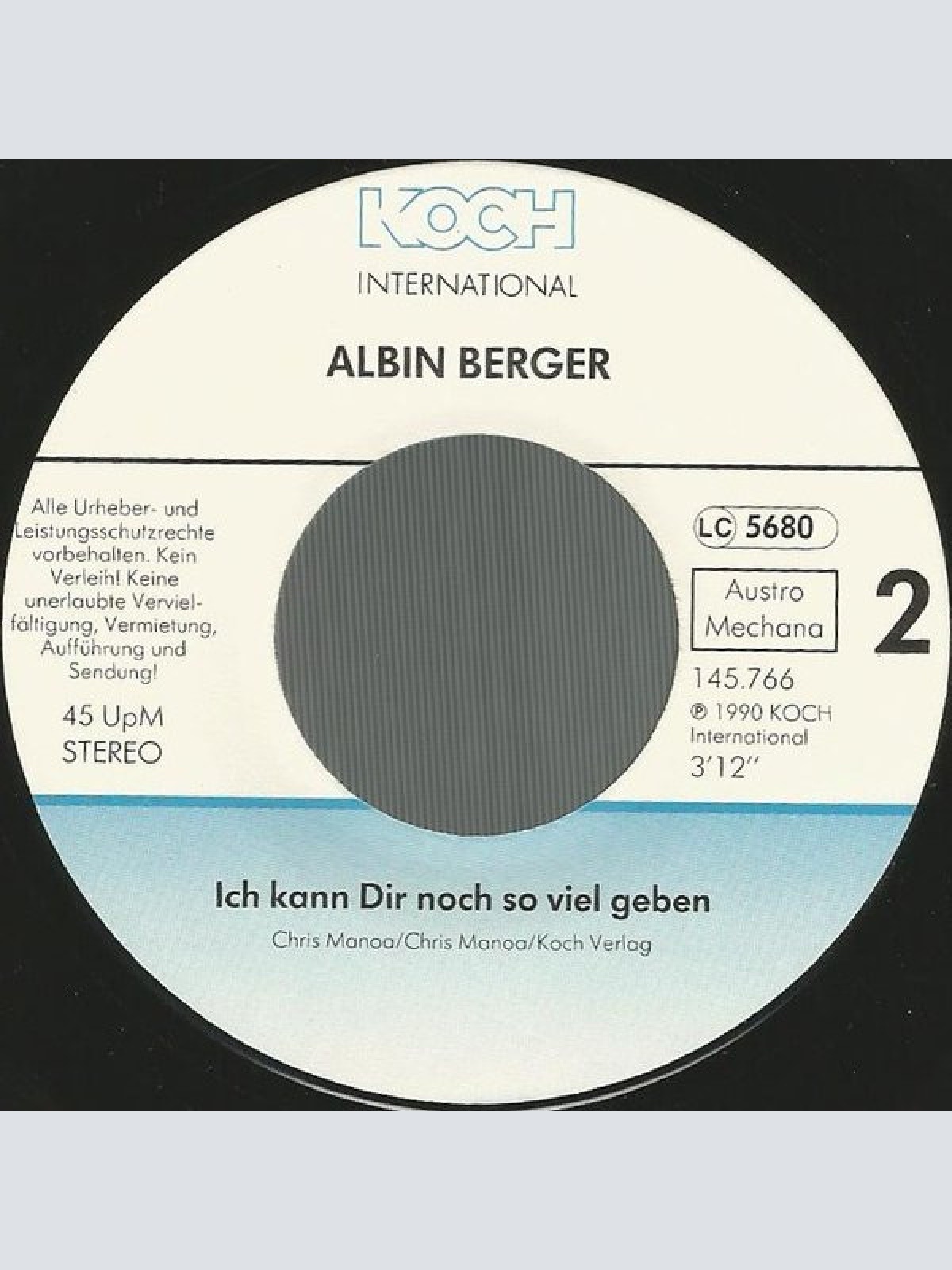 Vinyl / Albin Berger - Elisa / Ich Kann Dir Noch So Viel Geben