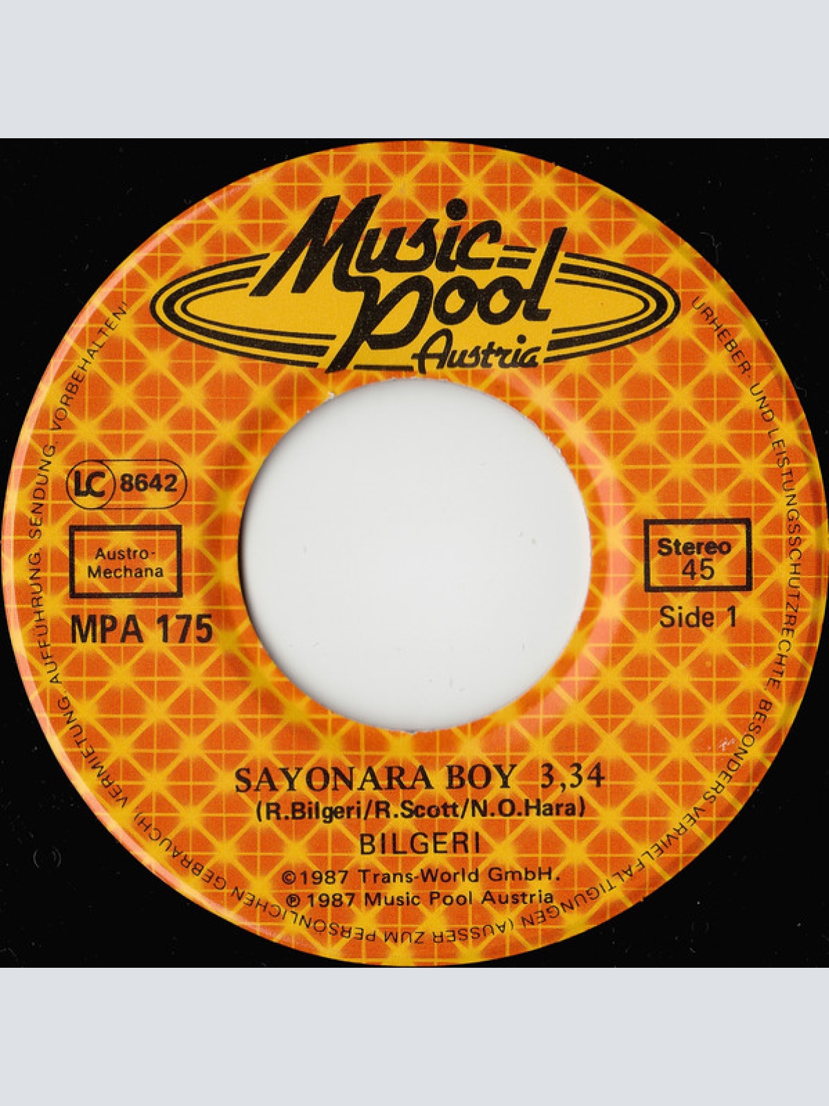 Vinyl / Bilgeri®* - Sayonara Boy