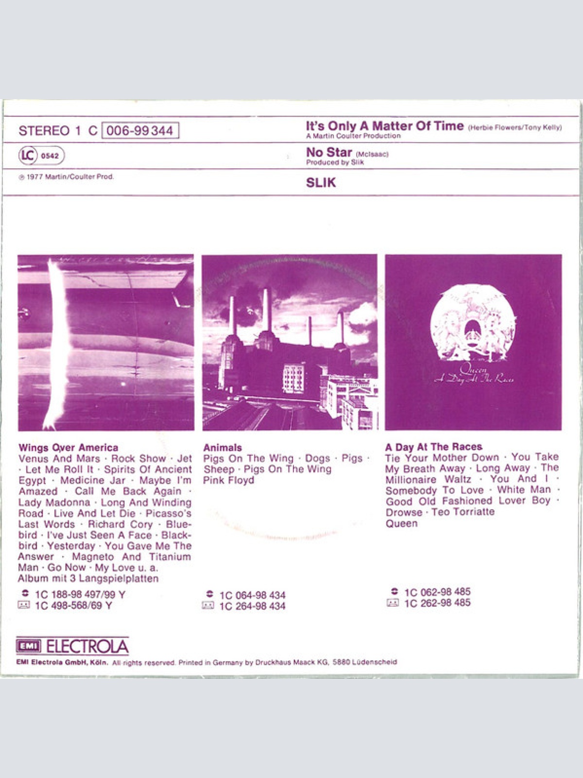 Vinyl / Slik - It's Only A Matter Of Time