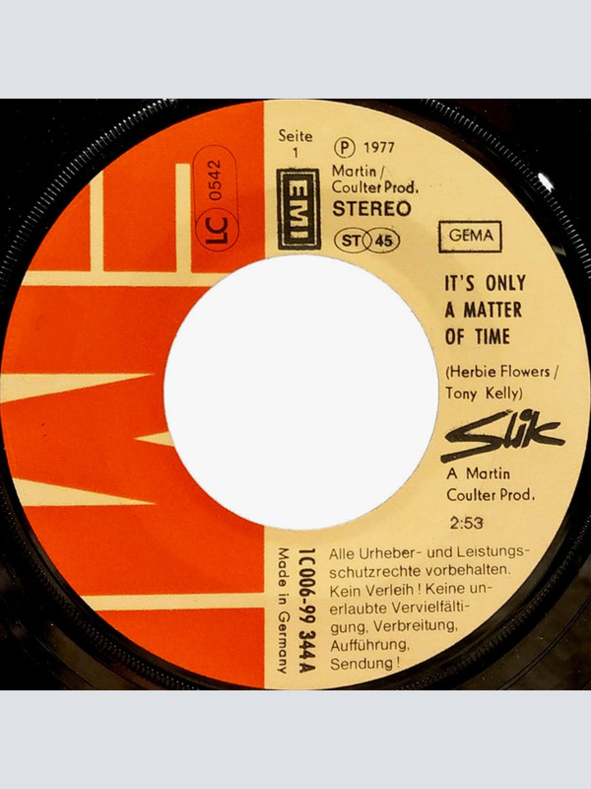 Vinyl / Slik - It's Only A Matter Of Time