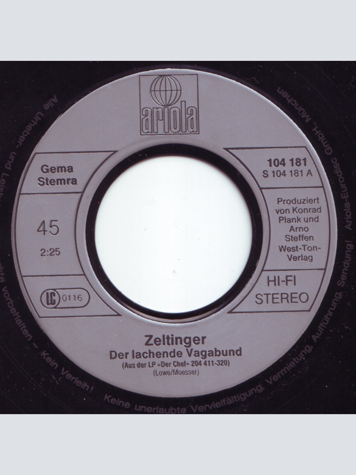 Vinyl / Zeltinger* - Der Lachende Vagabund / Blutsauger