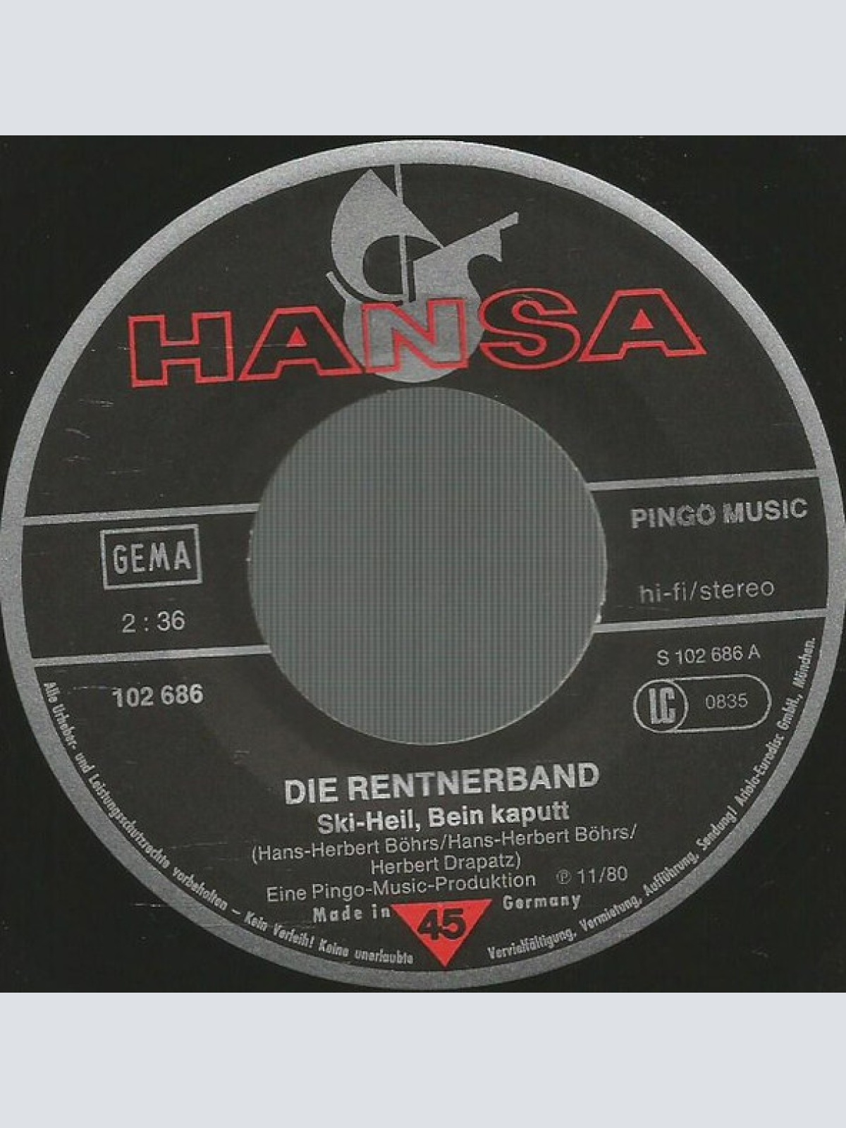 Vinyl / Die Rentnerband* - Ski-Heil, Bein Kaputt / Gut Holz
