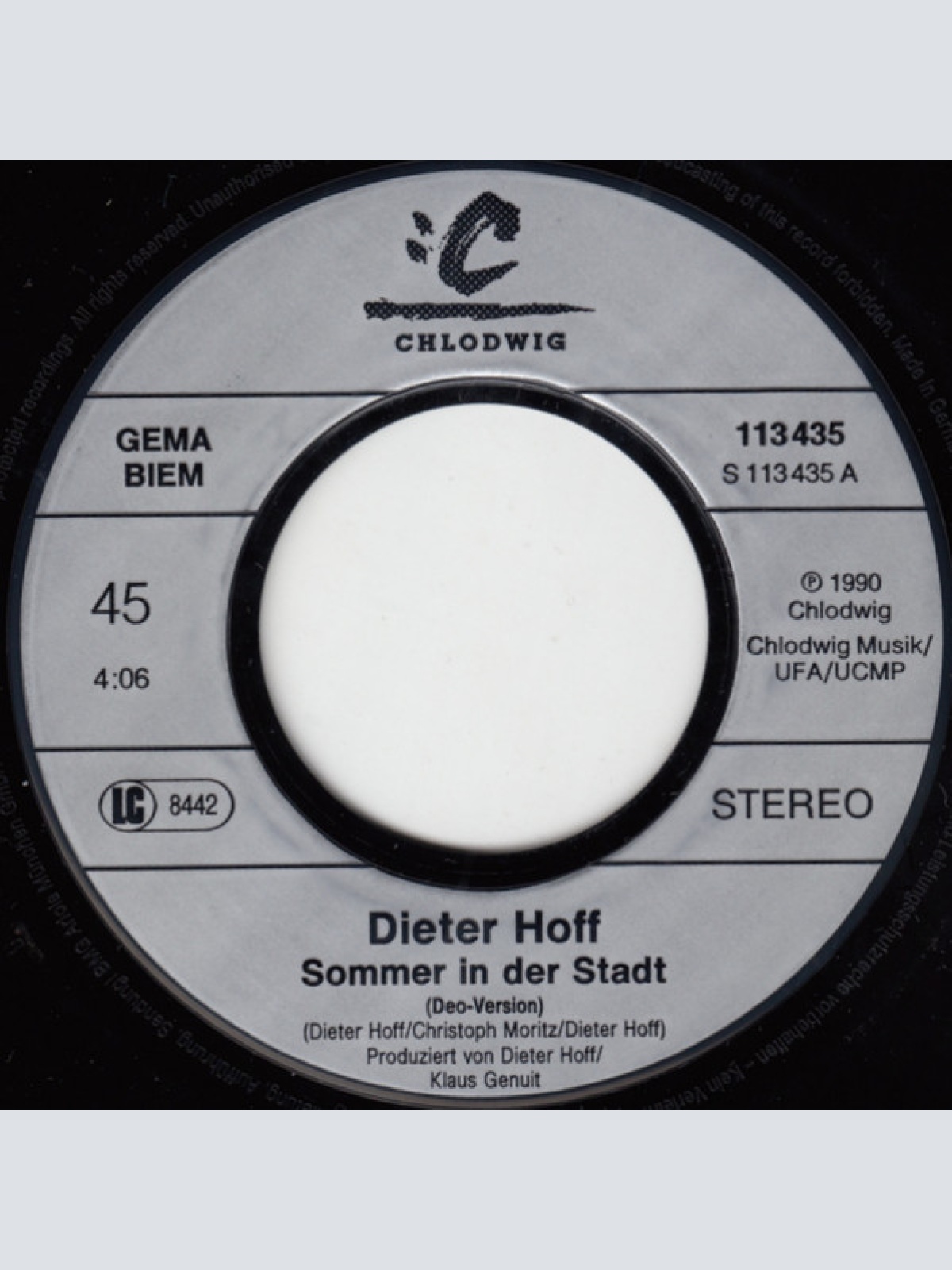 Vinyl / Dieter Hoff - Sommer In Der Stadt (Deo - Version)