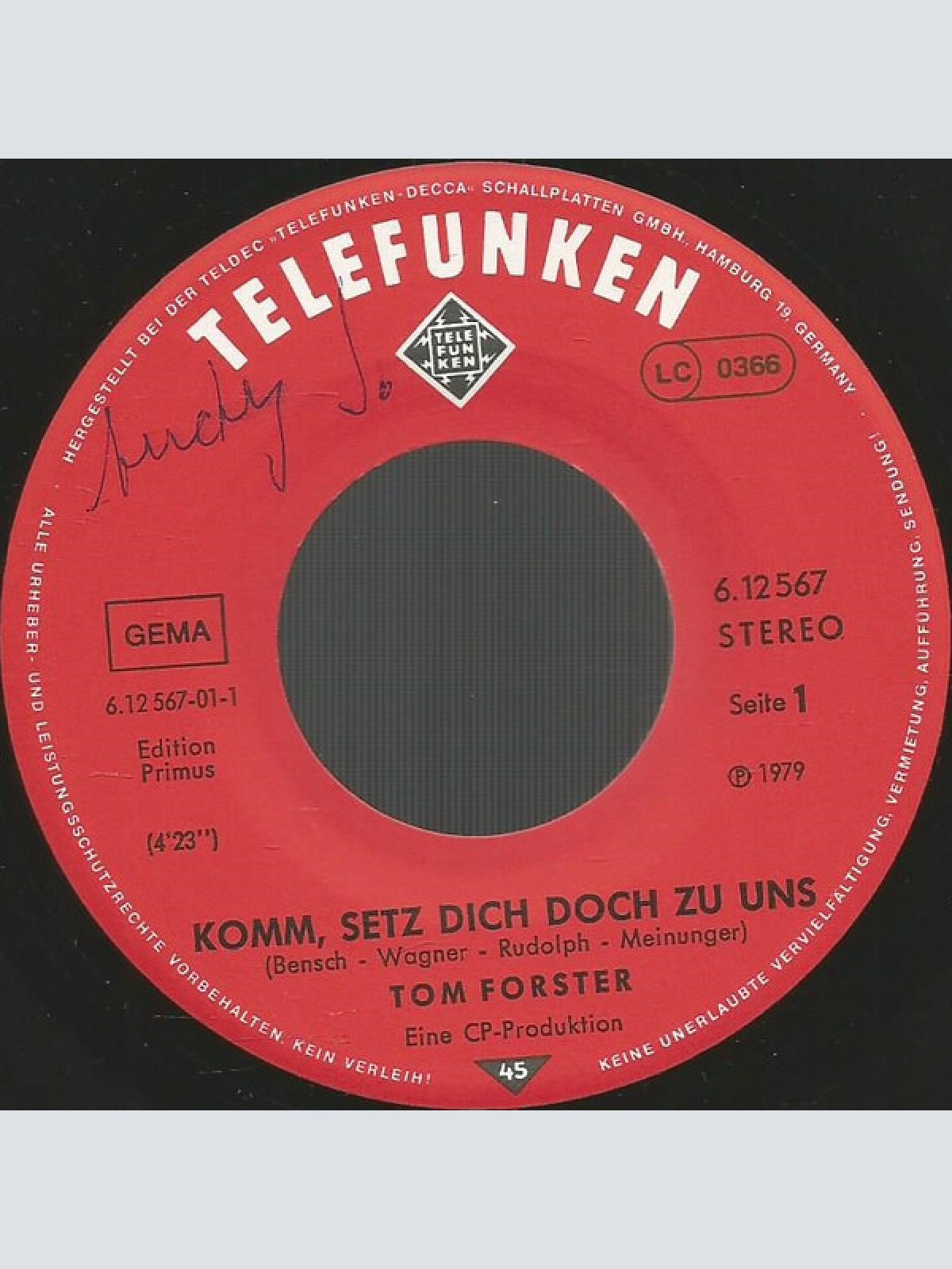 Vinyl / Tom Forster (4) - Komm, Setz Dich Doch Zu Uns