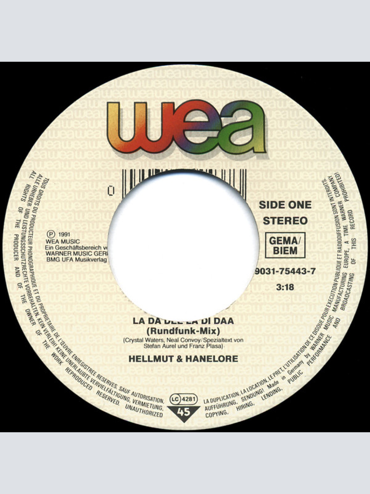 Vinyl / Hellmut & Hanelore - La Da Dee La Di Daa