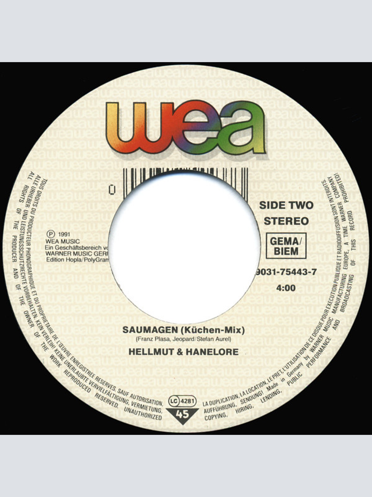Vinyl / Hellmut & Hanelore - La Da Dee La Di Daa