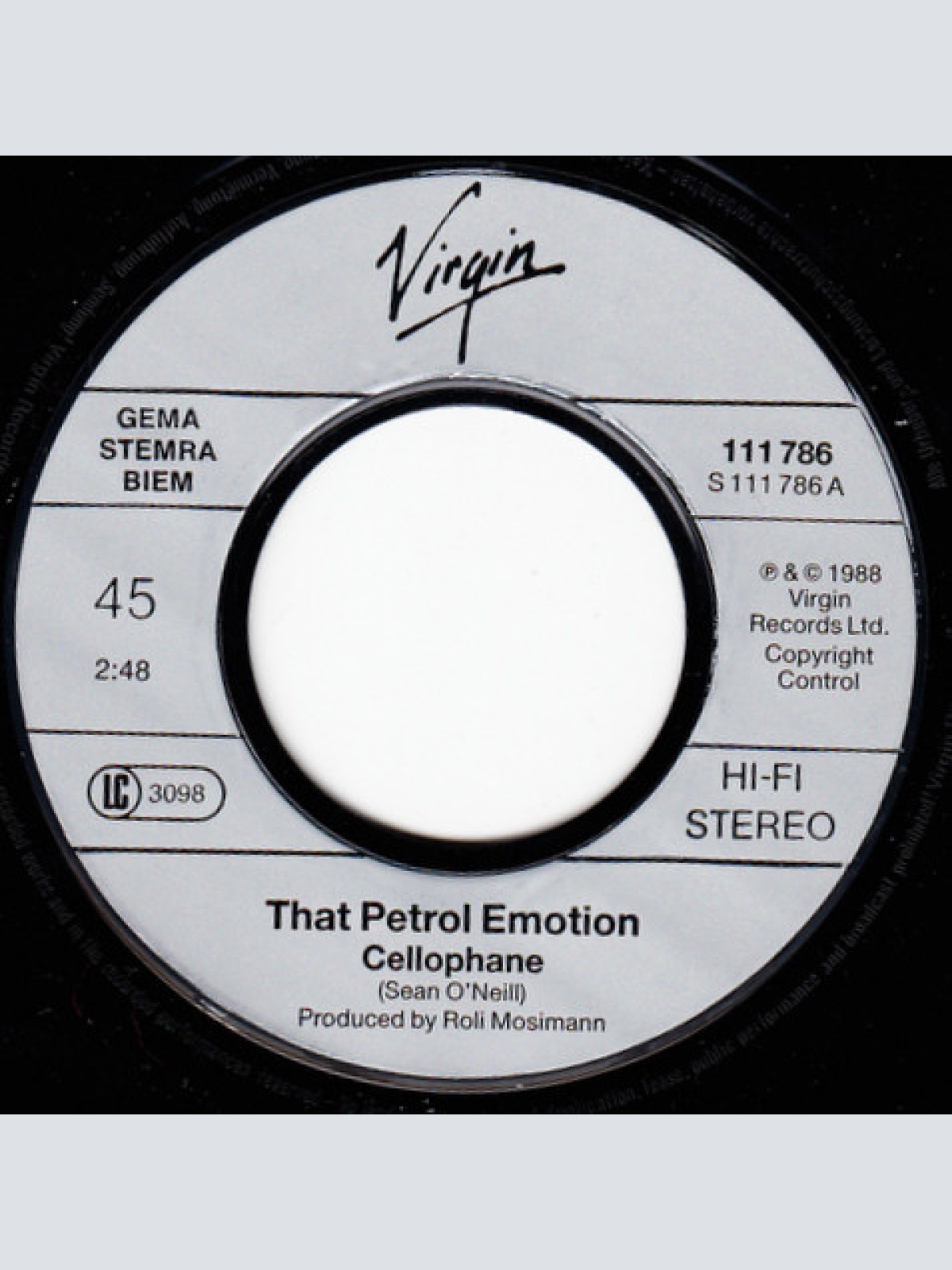Vinyl / That Petrol Emotion - Cellophane