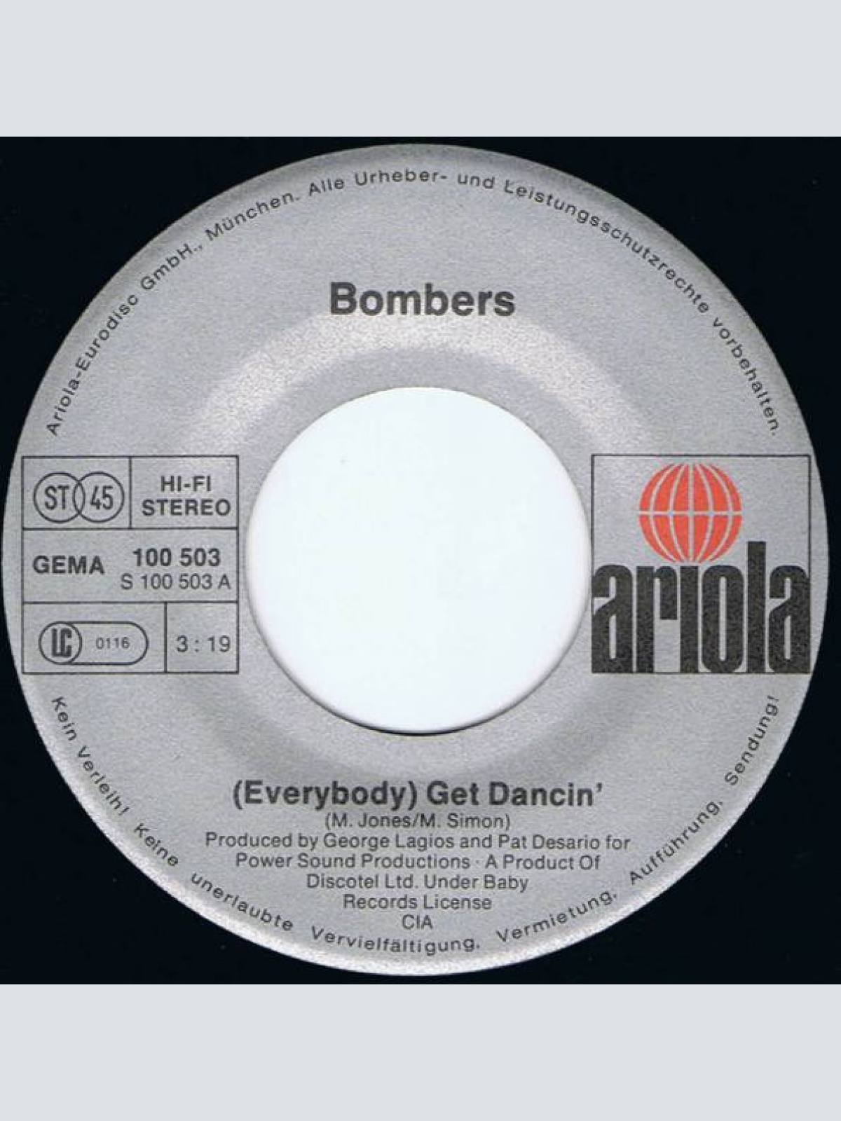Vinyl / Bombers - (Everybody) Get Dancin'