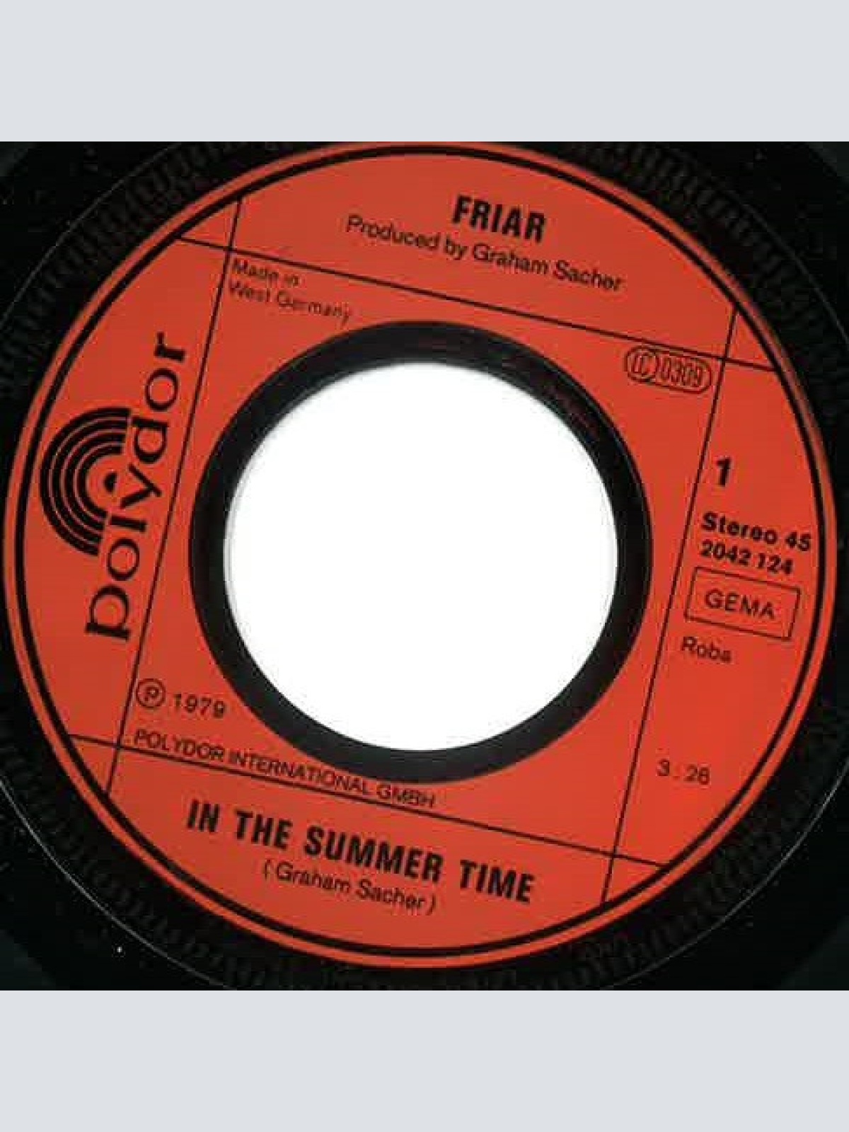 Vinyl / Friar - In The Summer Time / Windsurfer