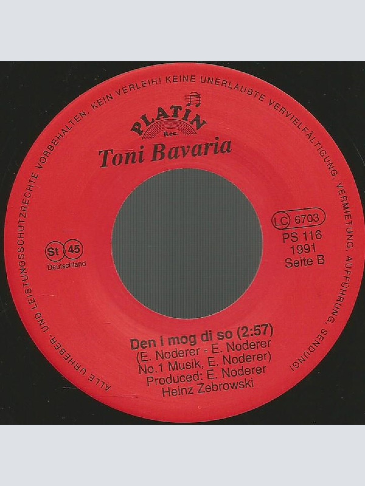 Vinyl / Toni Bavaria - Depperder Bua / Den I Mog Di So