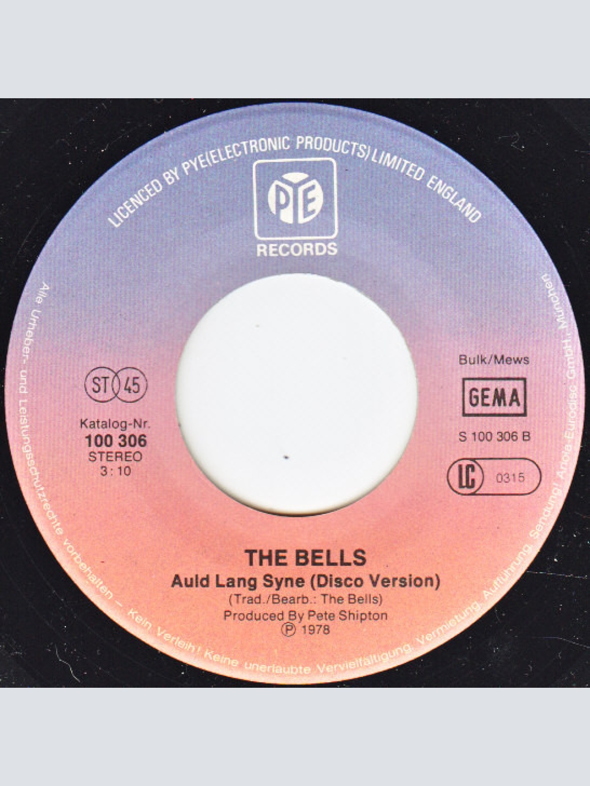 Vinyl / The Bells (4) - Auld Lang Syne