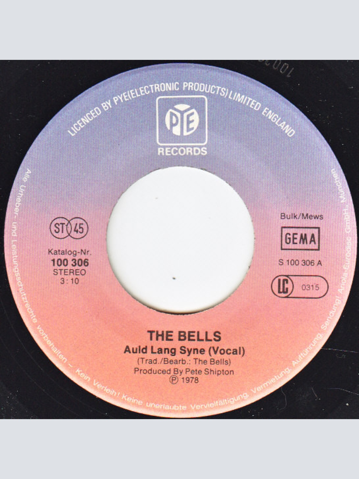 Vinyl / The Bells (4) - Auld Lang Syne