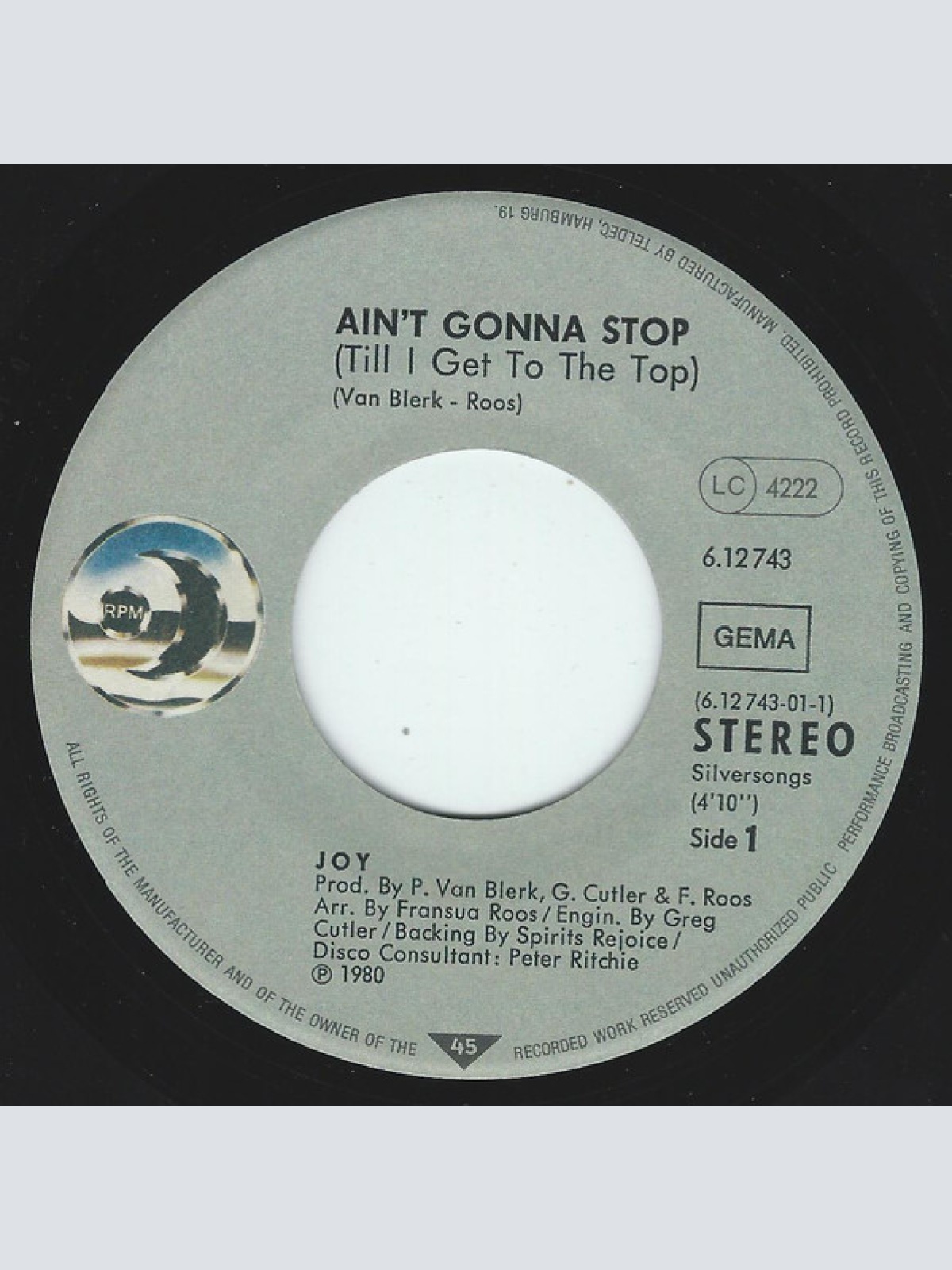 Vinyl / Joy (32) - Ain't Gonna Stop (Till I Get To The Top) / Get Up! Stand Up!
