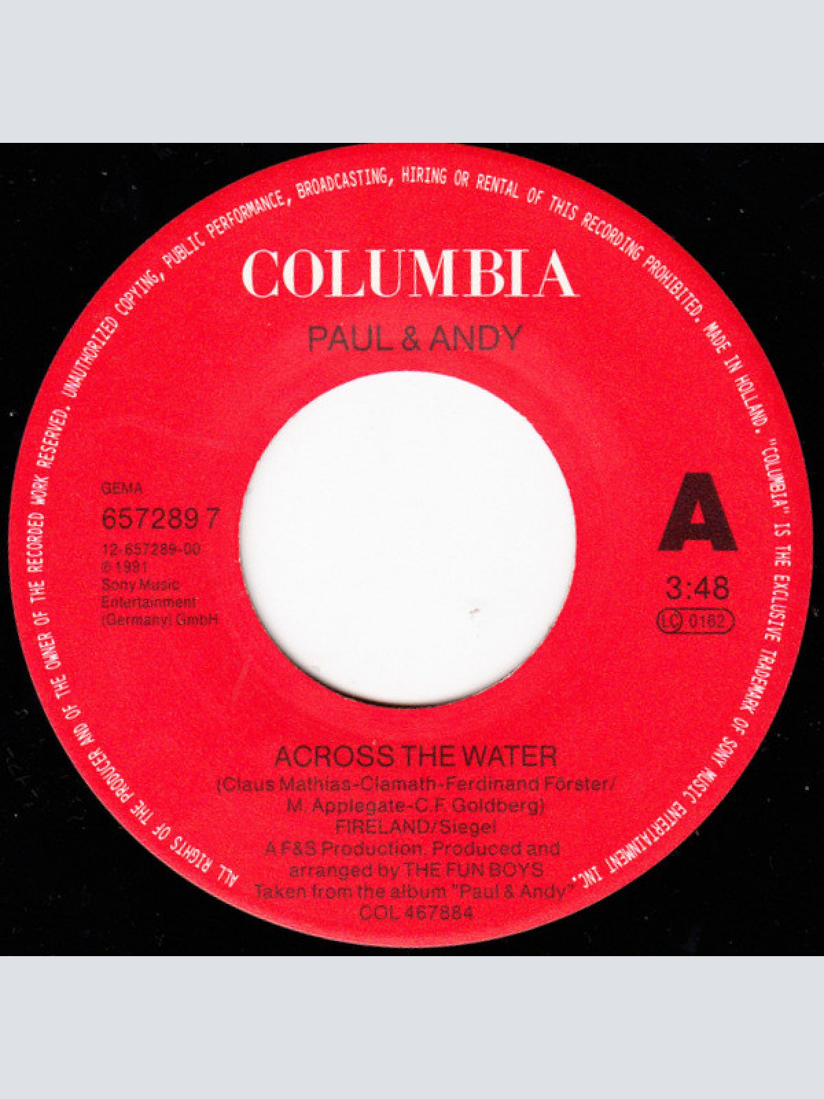 Vinyl / Paul & Andy - Across The Water