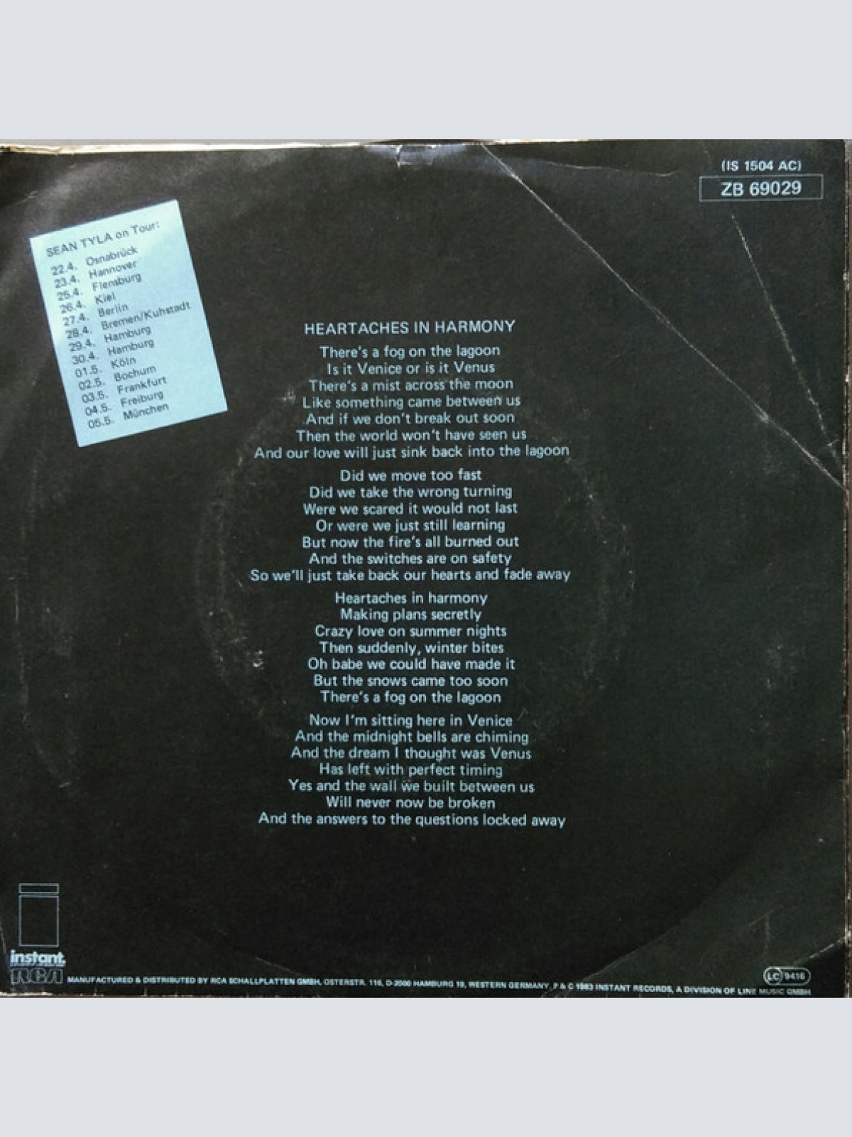 Vinyl / Sean Tyla - Heartaches In Harmony (Venice Or Venus)