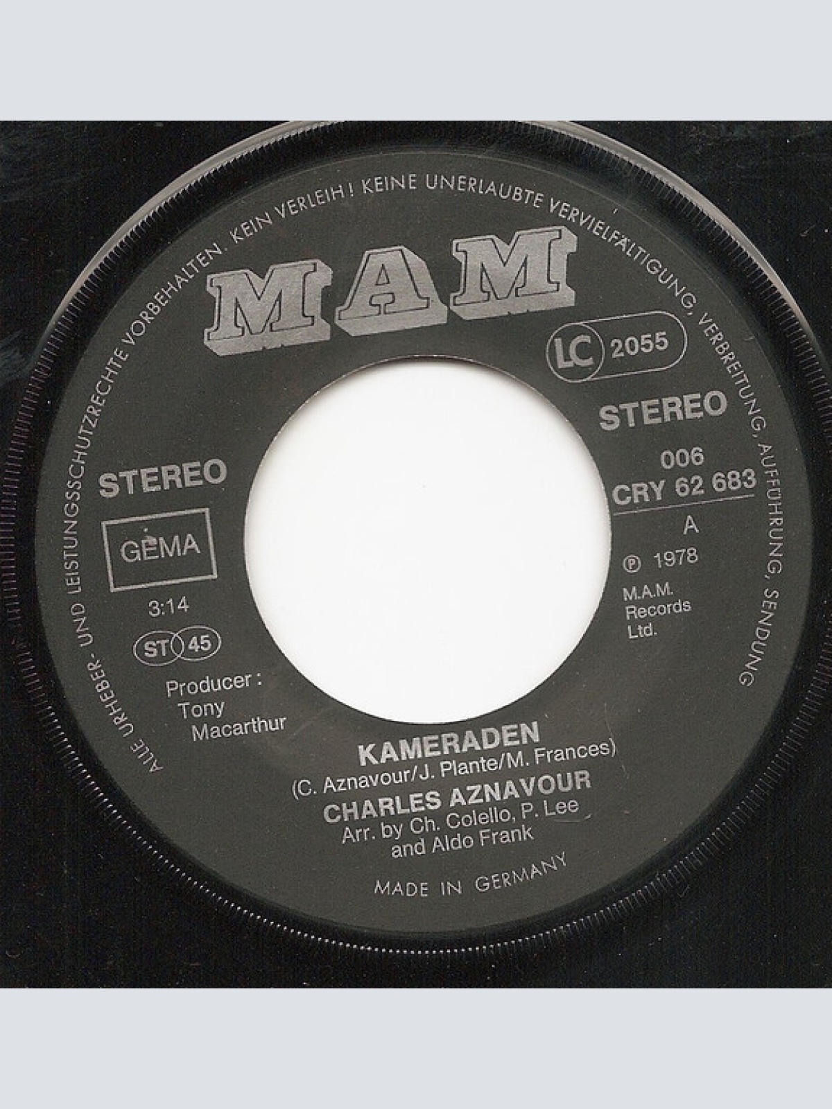 Vinyl / Charles Aznavour - Kameraden