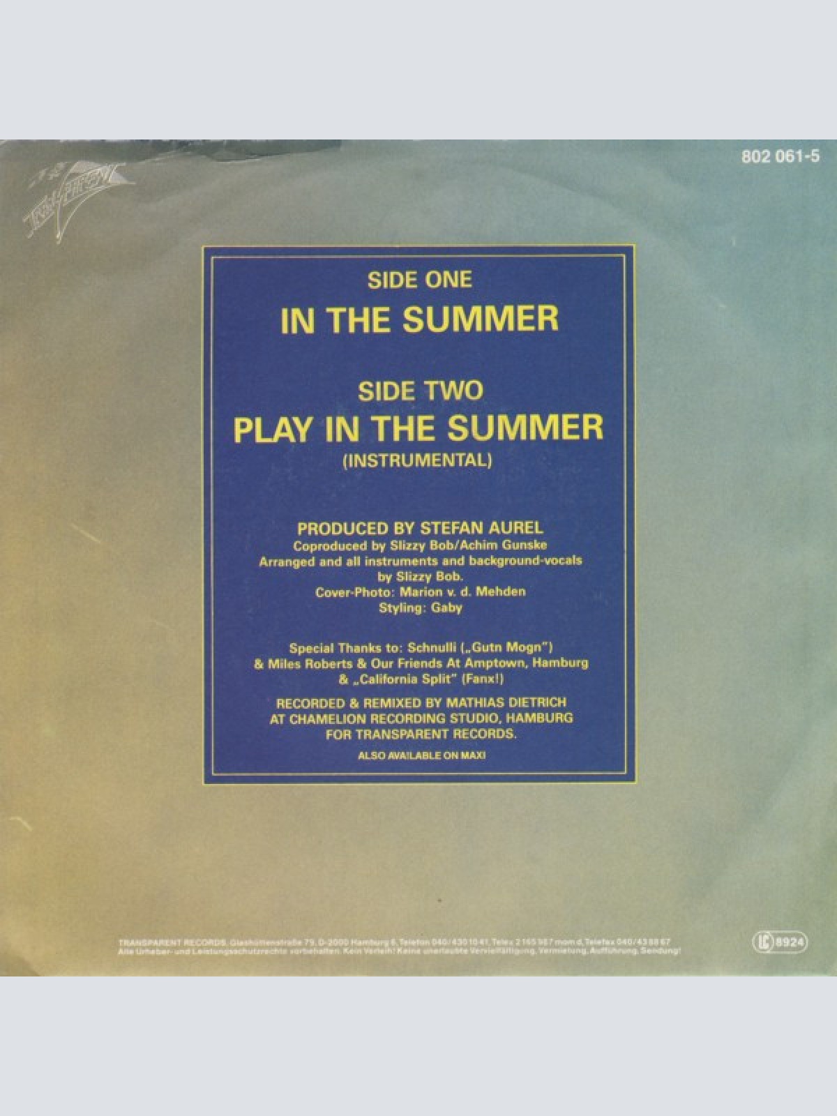 Vinyl / Billie Aura - In The Summer