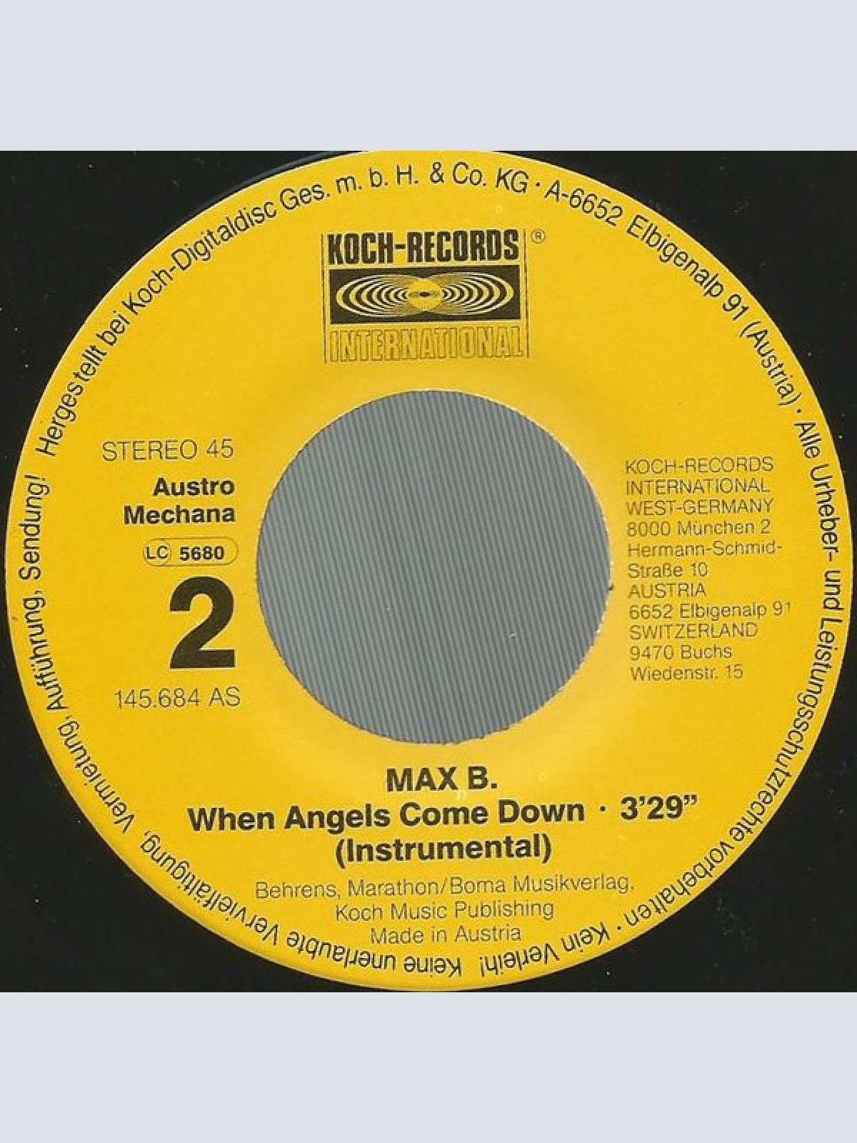 Vinyl / Max B. (4) - When Angels Come Down
