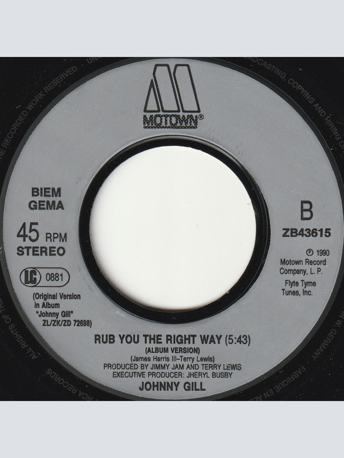Vinyl / Johnny Gill - Rub You The Right Way