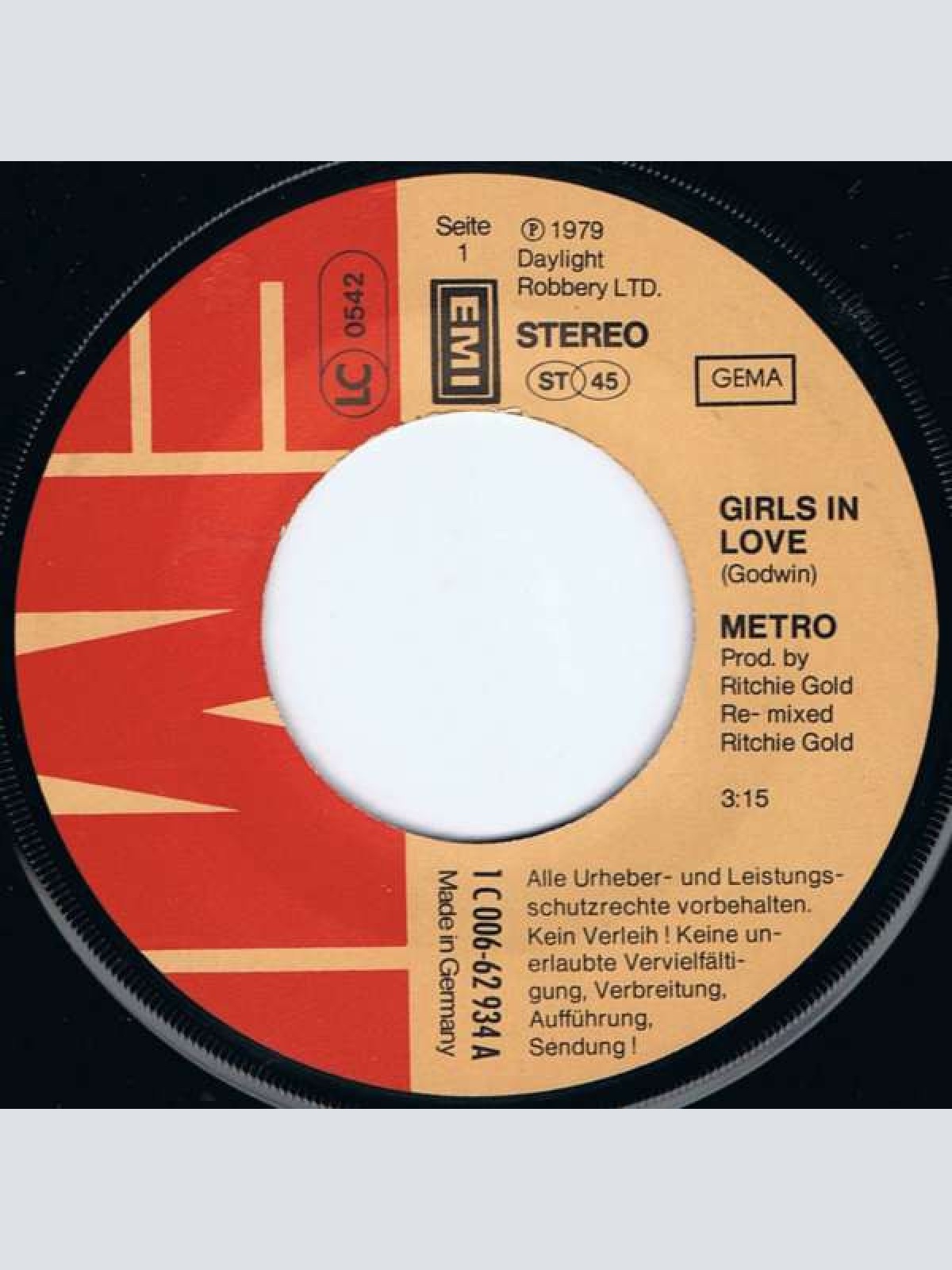 Vinyl / Metro (6) - Girls In Love / I Don't Wanna Dance