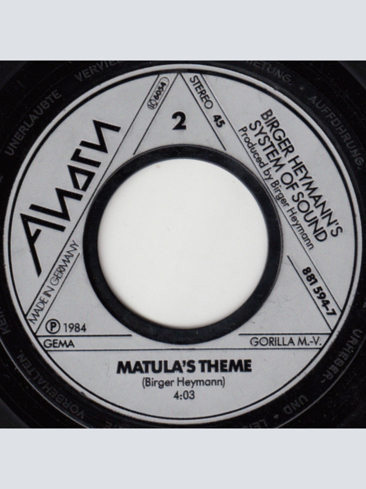 Vinyl / Birger Heymann's System Of Sound - Bretagne (Nathalie's Melody)