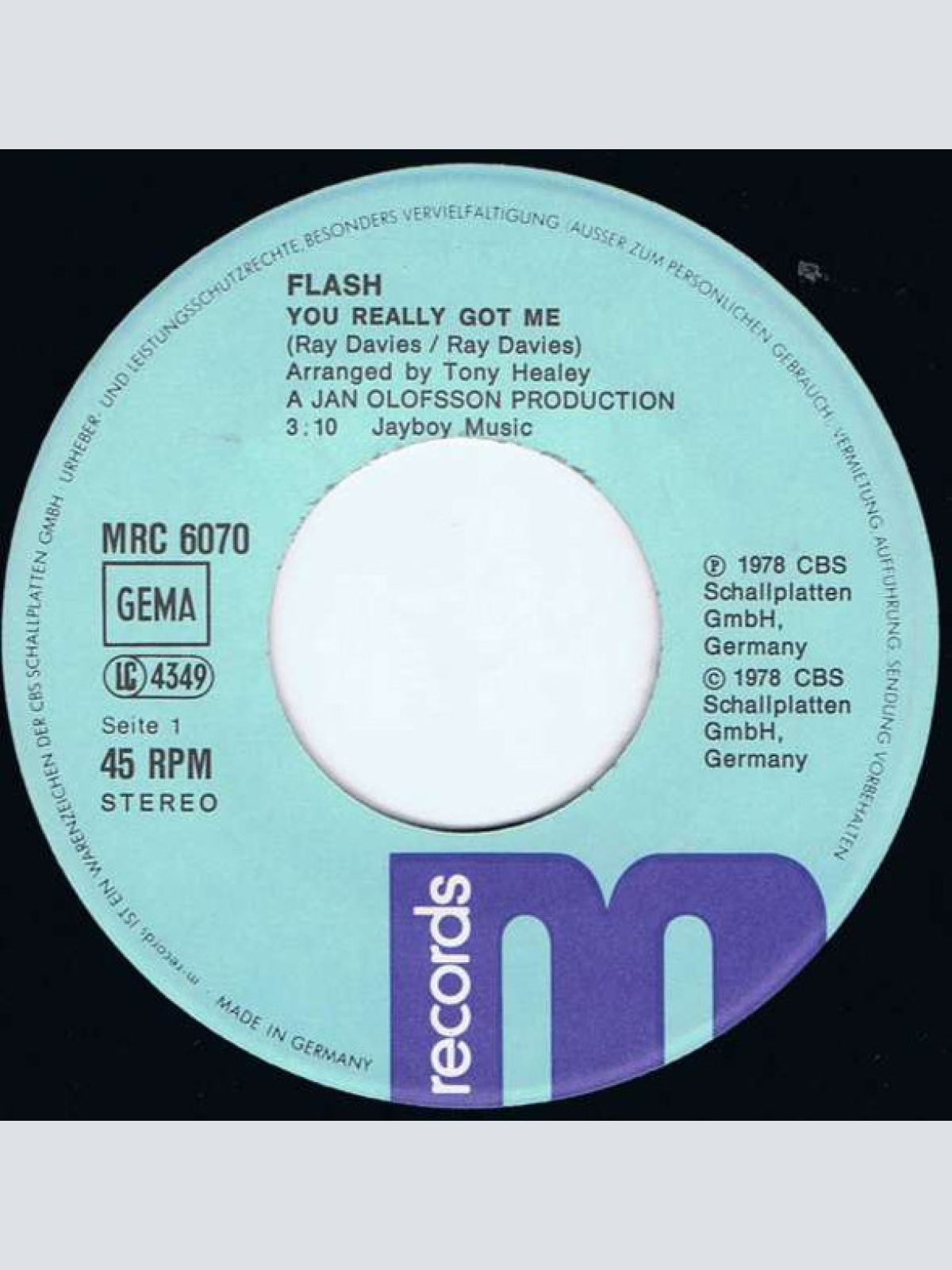 Vinyl / Flash (54) - You Really Got Me