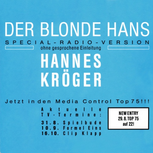 Vinyl / Hannes Kröger - Der Blonde Hans (Special-Radio-Version)