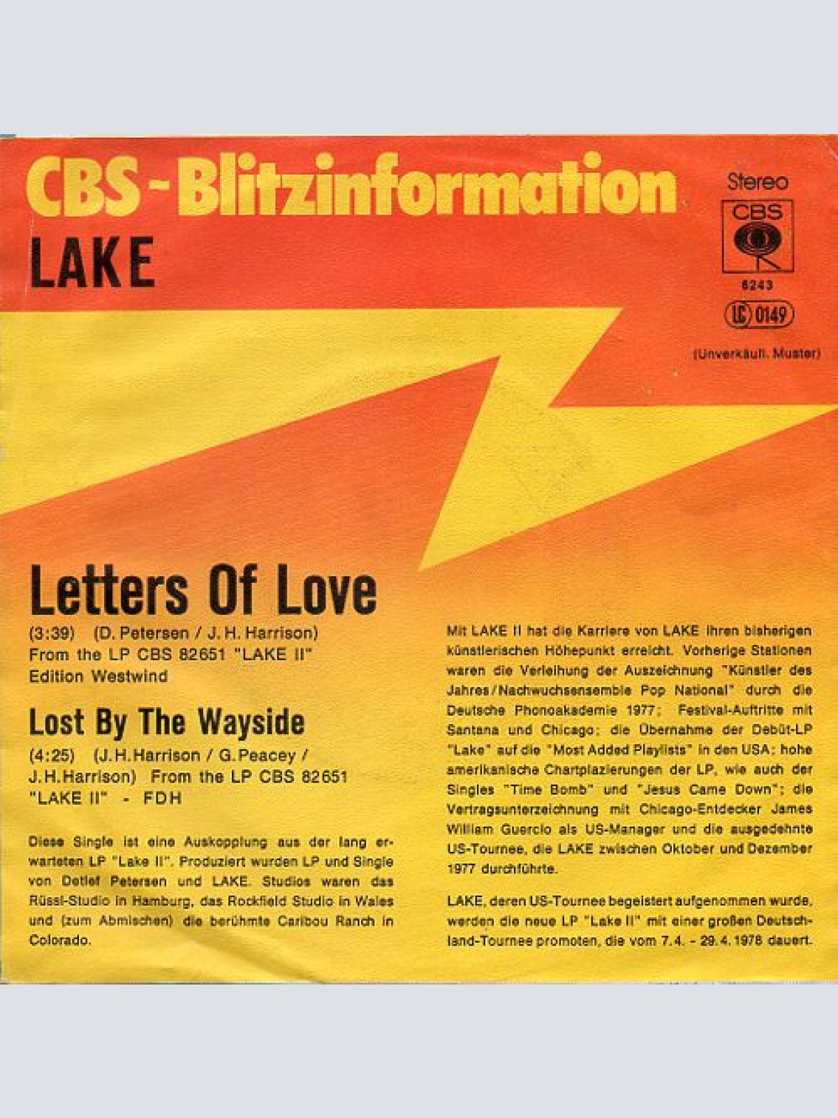 Vinyl / Lake (2) - Letters Of Love