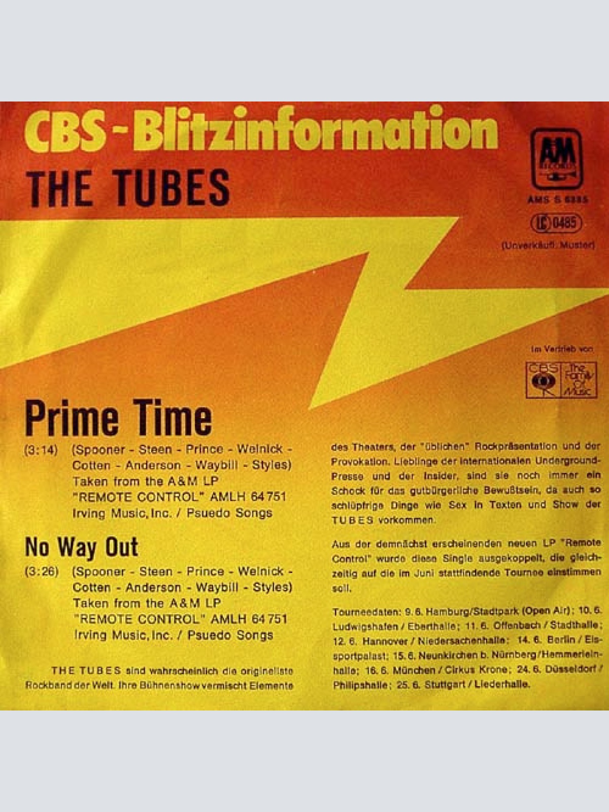 Vinyl / The Tubes - Prime Time
