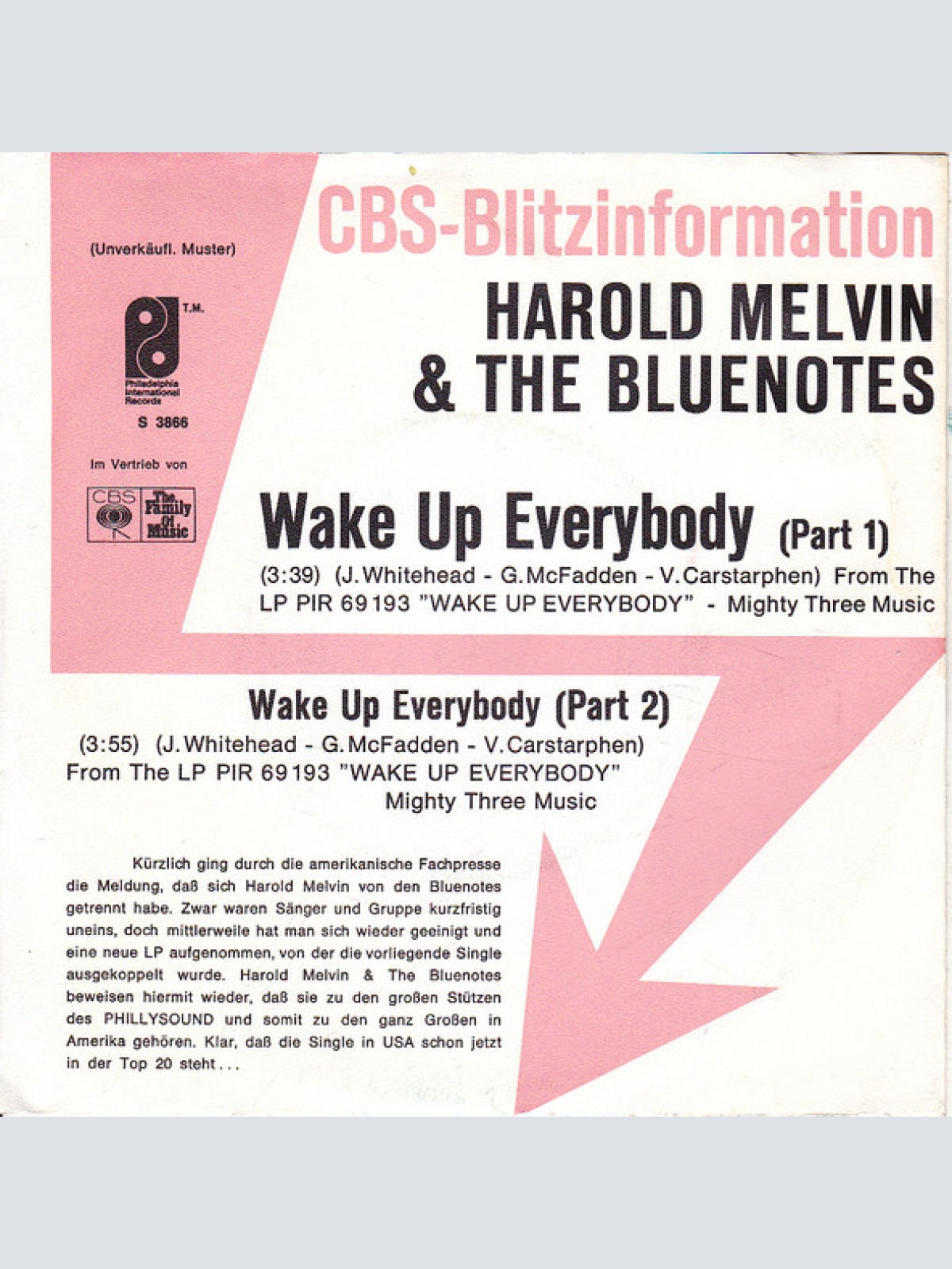 Vinyl / Harold Melvin & The Blue Notes* - Wake Up Everybody