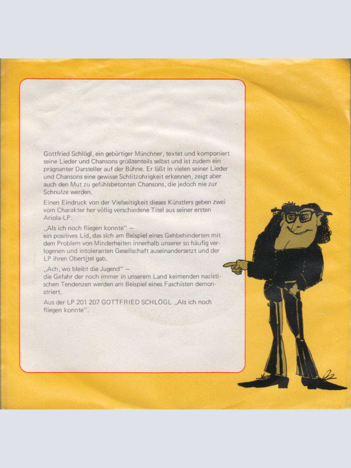 Vinyl / Gottfried Schlögl - Als Ich Noch Fliegen Könnte