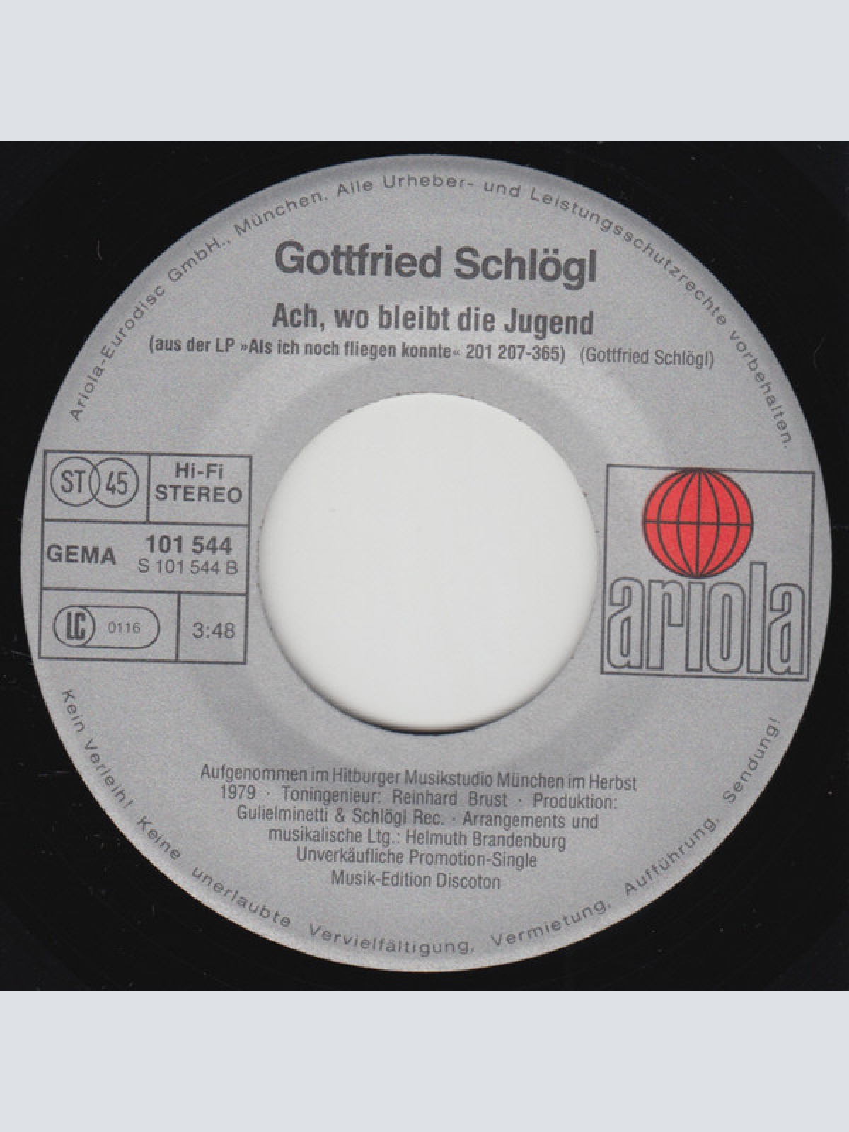 Vinyl / Gottfried Schlögl - Als Ich Noch Fliegen Könnte