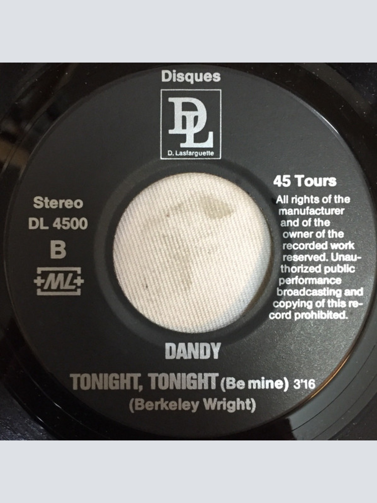Vinyl / Dandy (10) - I Love Paris / Tonight, Tonight (Be Mine)