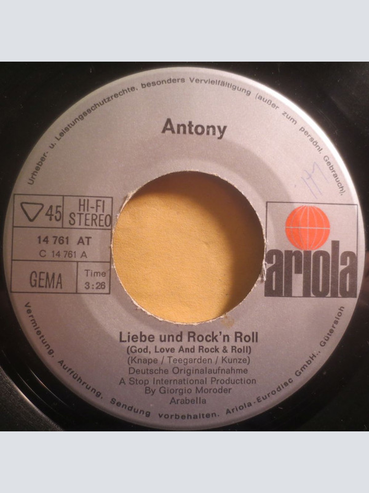 Vinyl / Antony* - Liebe Und Rock'n Roll (God, Love And Rock & Roll)