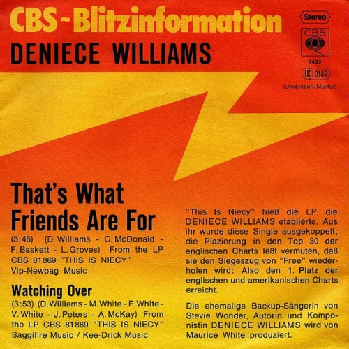 Vinyl / Deniece Williams - That's What Friends Are For