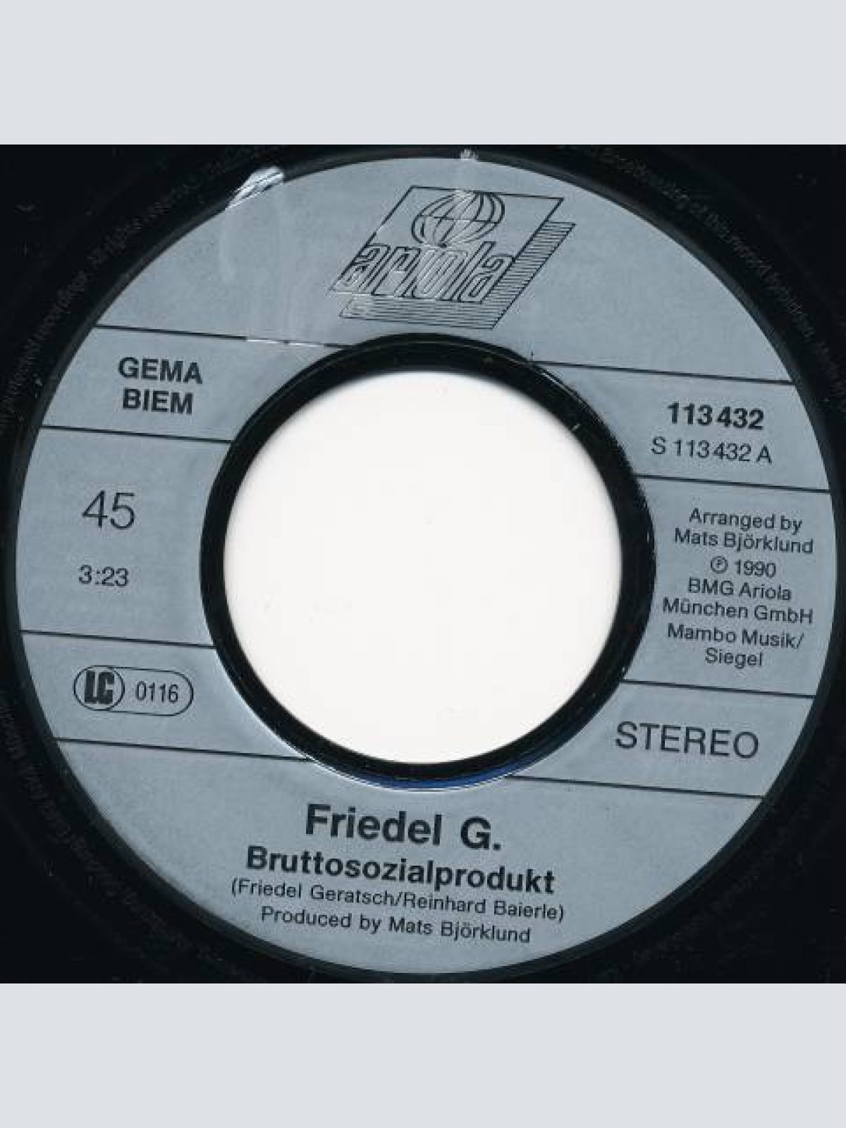 Vinyl / Friedel G.* - Bruttosozialprodukt